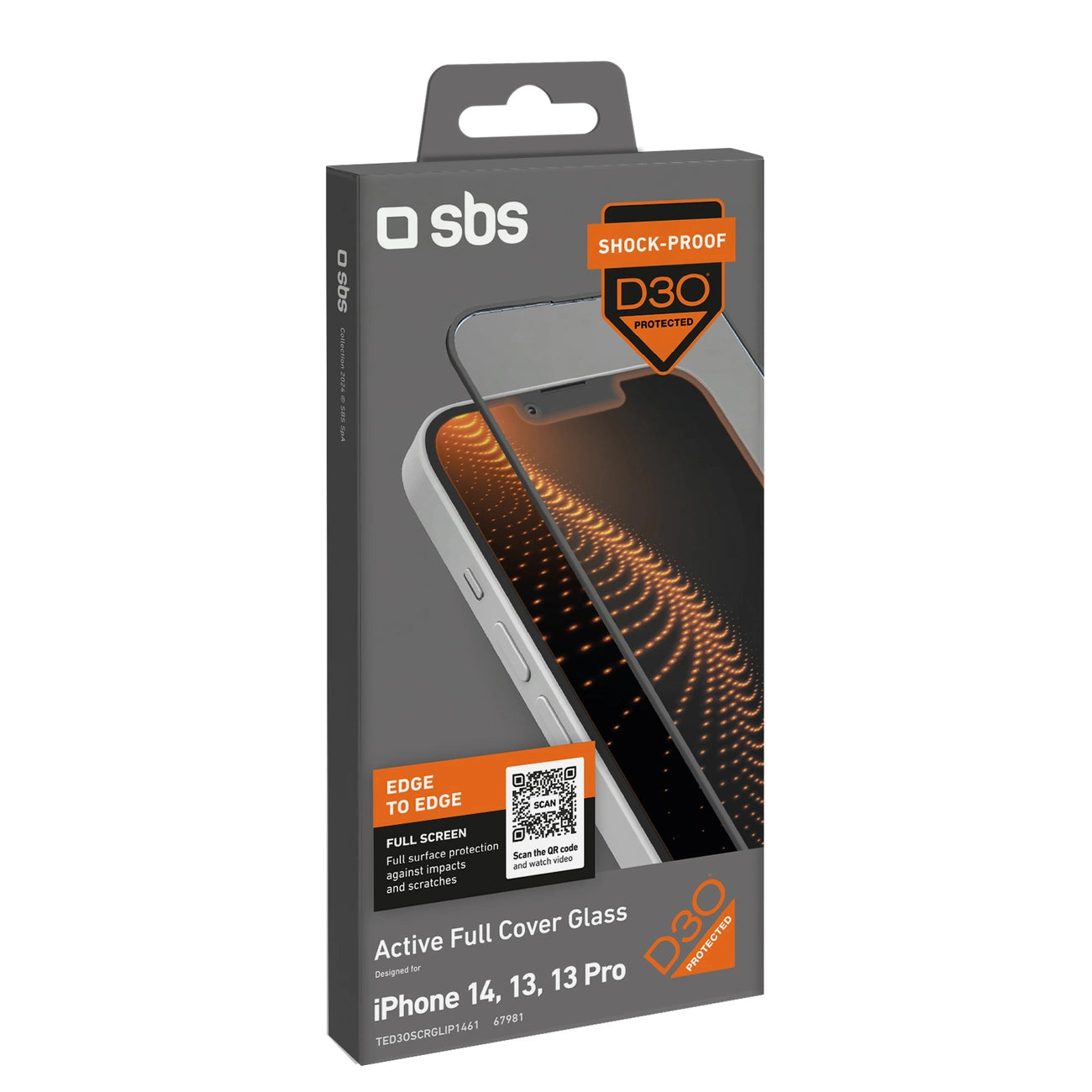 Szkło hartowane SBS Tempered Glass D30 z ramką do iPhone 13 / 13 Pro / 14_3