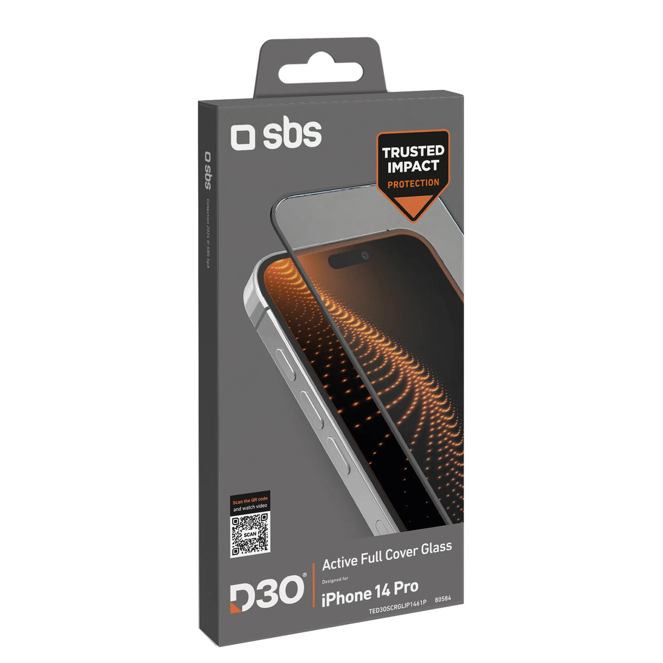 SBS D3O tempered glass with frame for iPhone 14 Pro_2