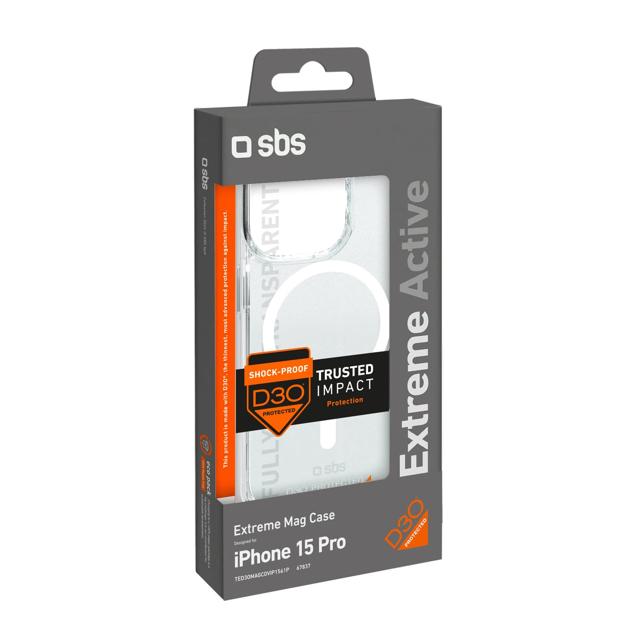 SBS D3O MagSafe Case for iPhone 15 Pro - Clear_4