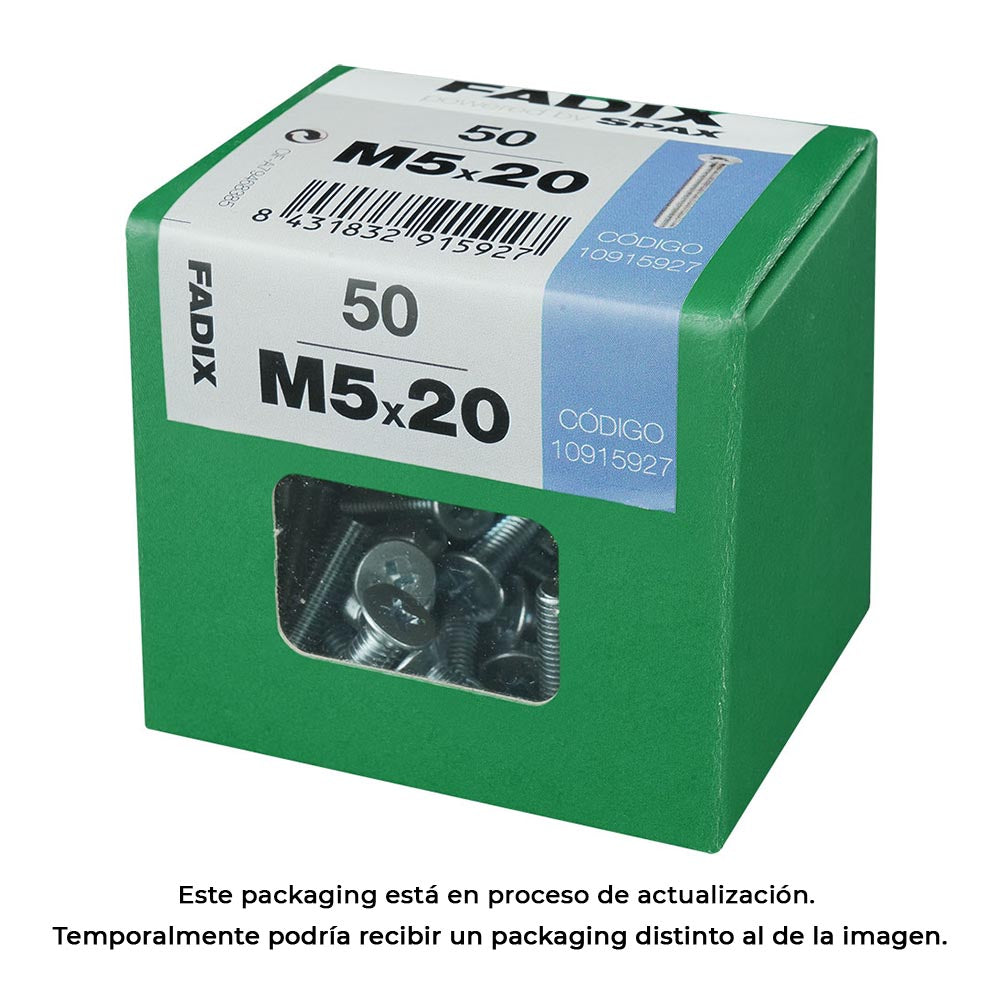 Caixa l 50 unid. parafuso metrico cp m 5x20mm fadix_0