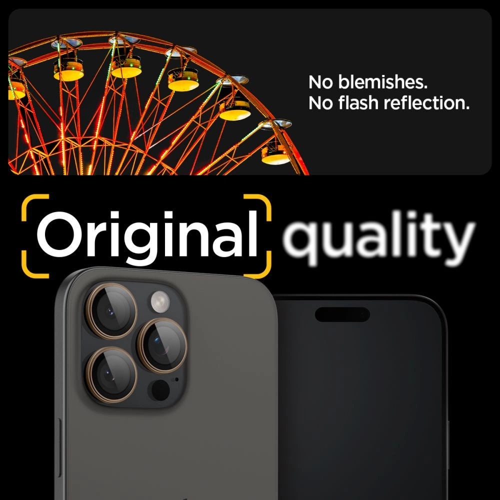 Spigen Optik Pro GLAS.TR ”EZ FIT” Camera Protector 2-PACK for iPhone 16 Pro / Pro Max - Brown_7