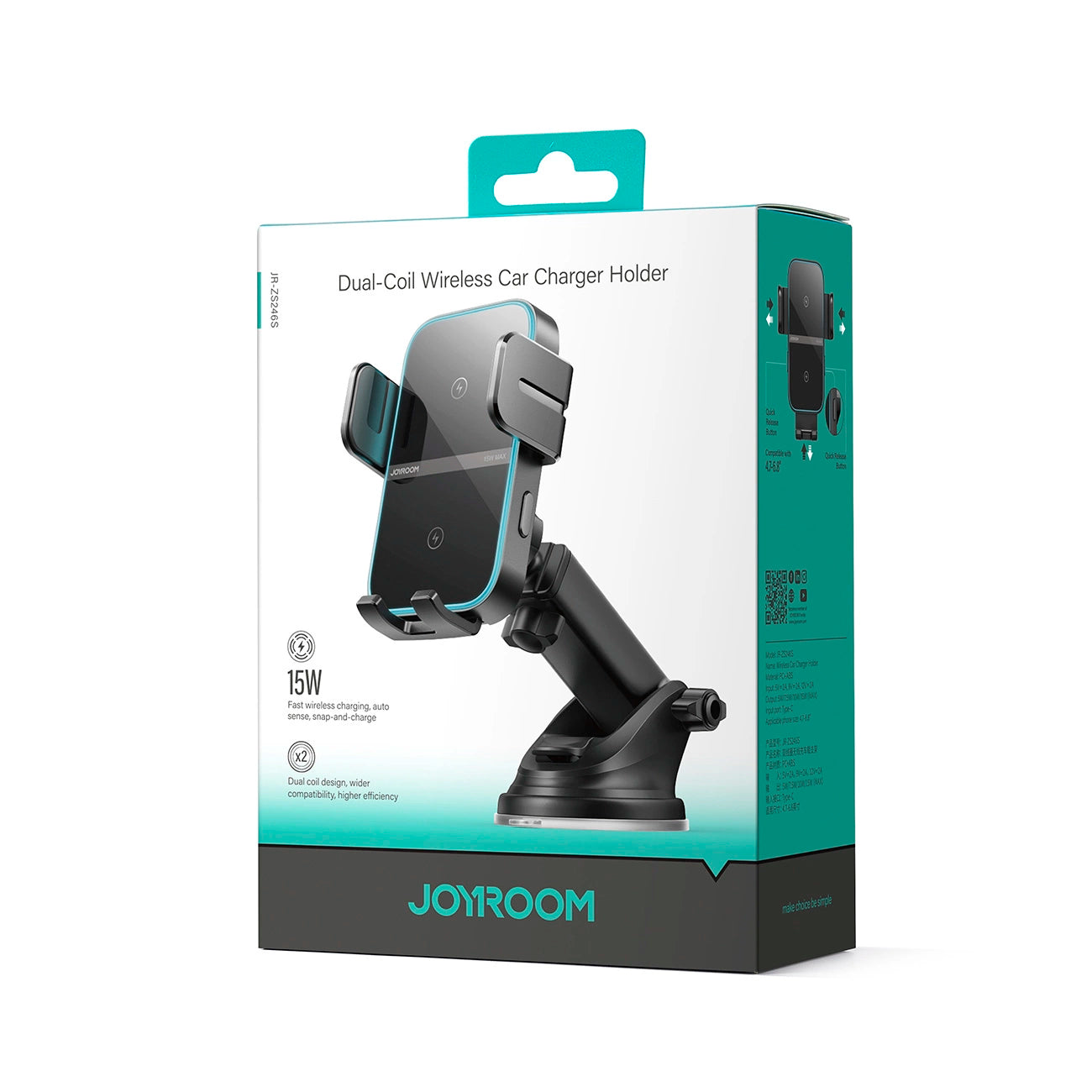 Joyroom JR-ZS246 S inductive charger holder for dashboard - black_2