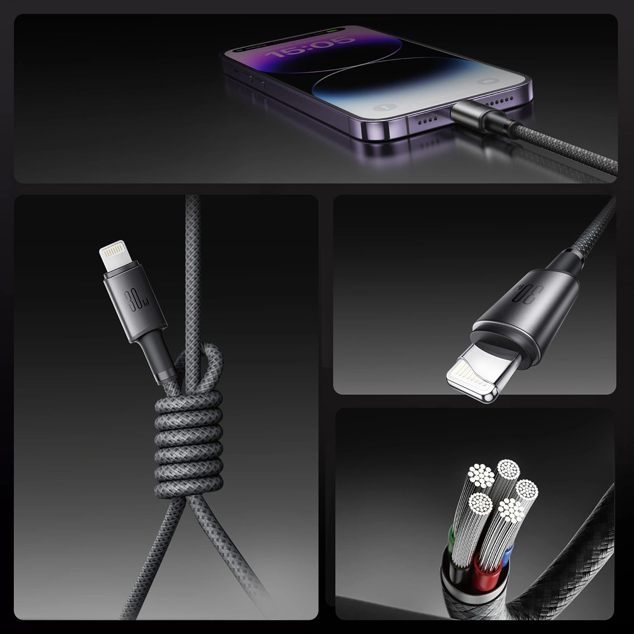 Joyroom S-A50 Unlimited Series 60W USB-C - Lightning Cable with Magnetic Organizer 1.2m - Gray_16