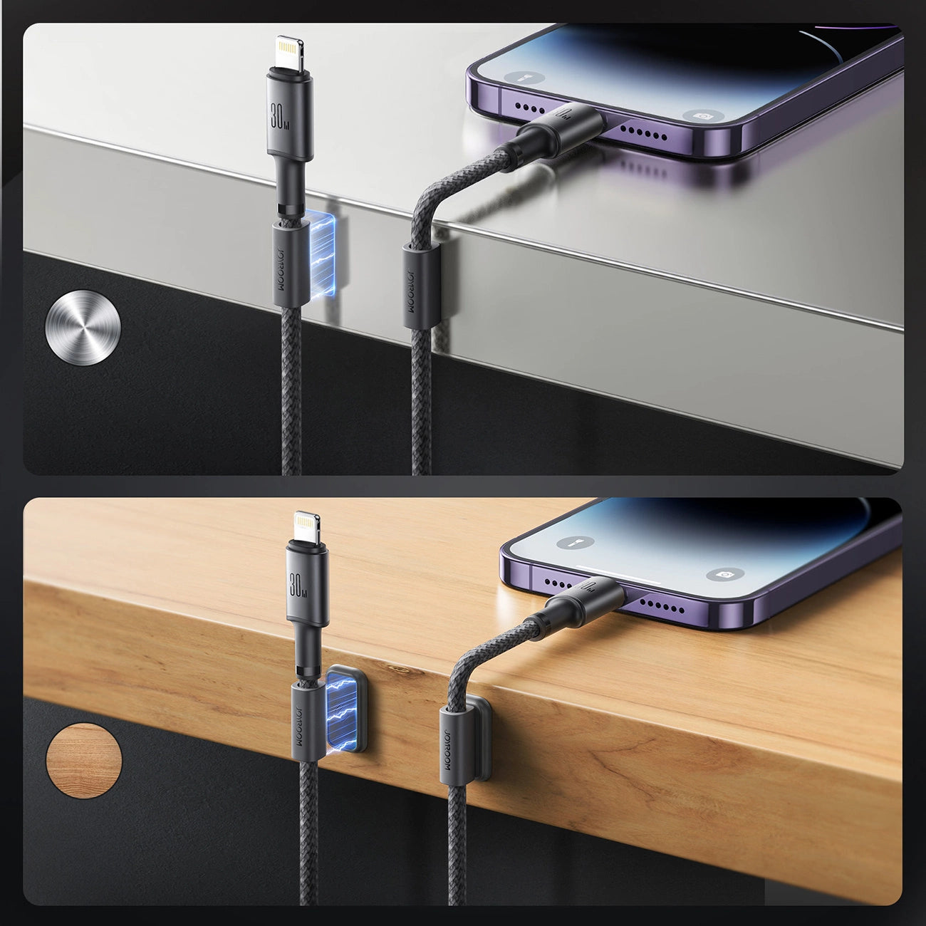 Joyroom S-A50 Unlimited Series 60W USB-C - Lightning Cable with Magnetic Organizer 1.2m - Gray_14