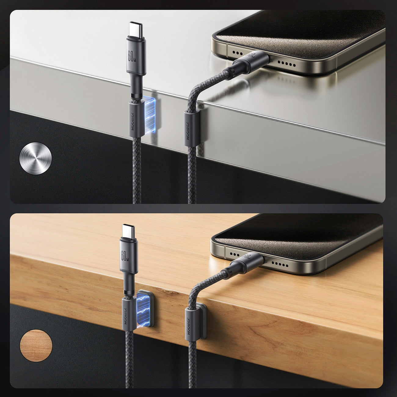 Joyroom S-A50 Unlimited Series 60W USB-C - USB-C Cable with Magnetic Organizer 1.2m - Gray_6