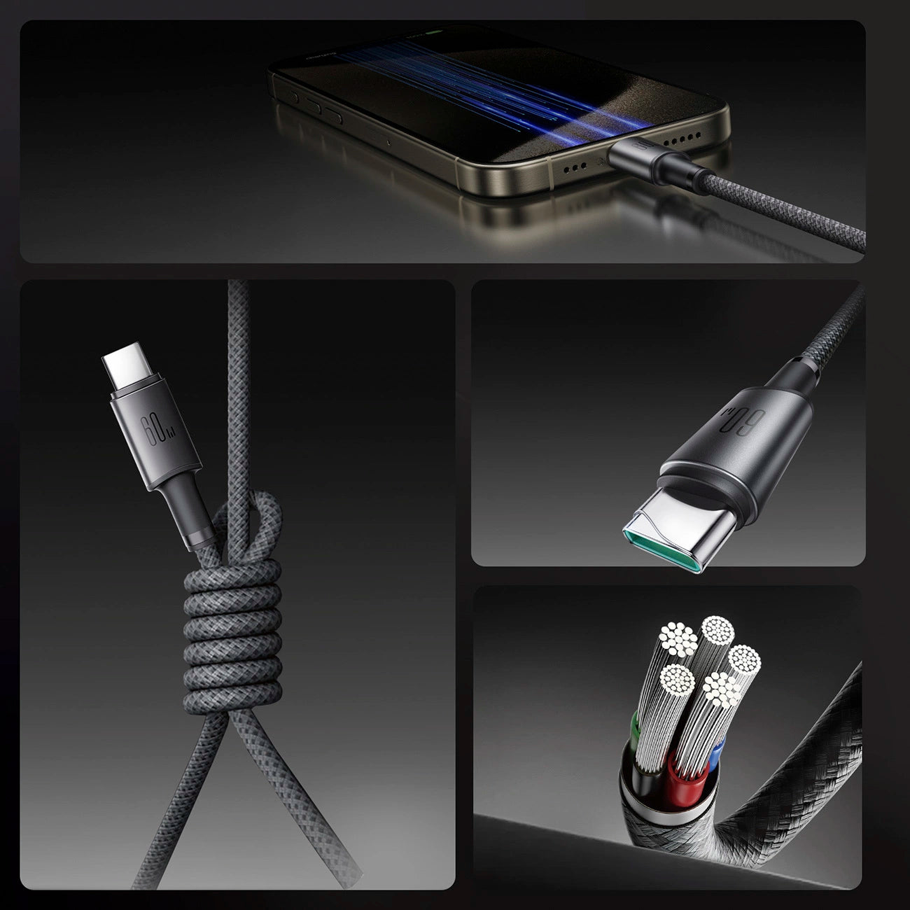 Joyroom S-A50 Unlimited Series 60W USB-C - USB-C Cable with Magnetic Organizer 1.2m - Gray_8