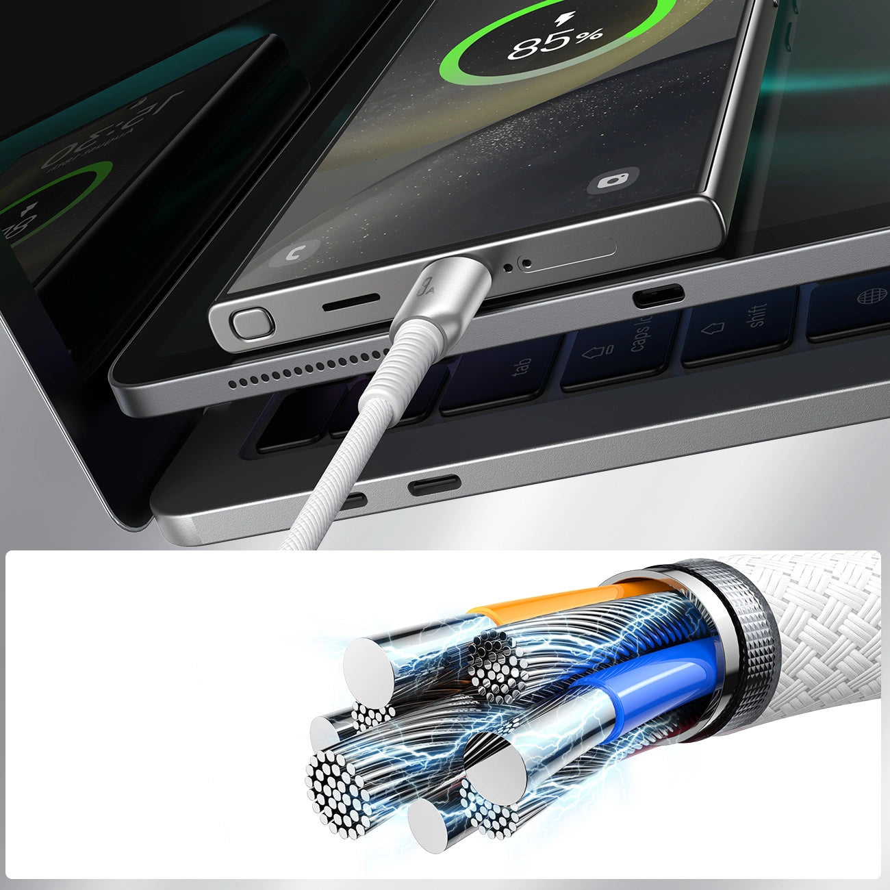 Joyroom S-A51 Cutting-Edge Series 3A USB-A - USB-C cable 1.2m - gray_16