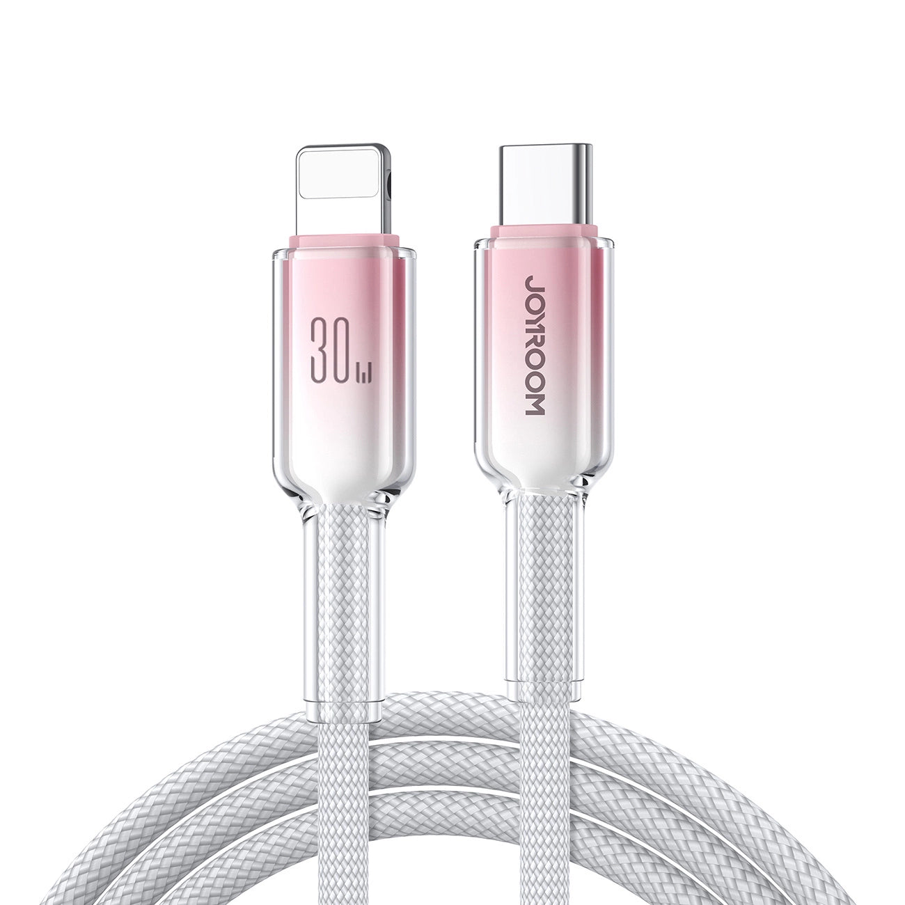 Joyroom S-A42 Crystal-Clear Series 30W USB-C - Lightning cable 1.2m - white_0