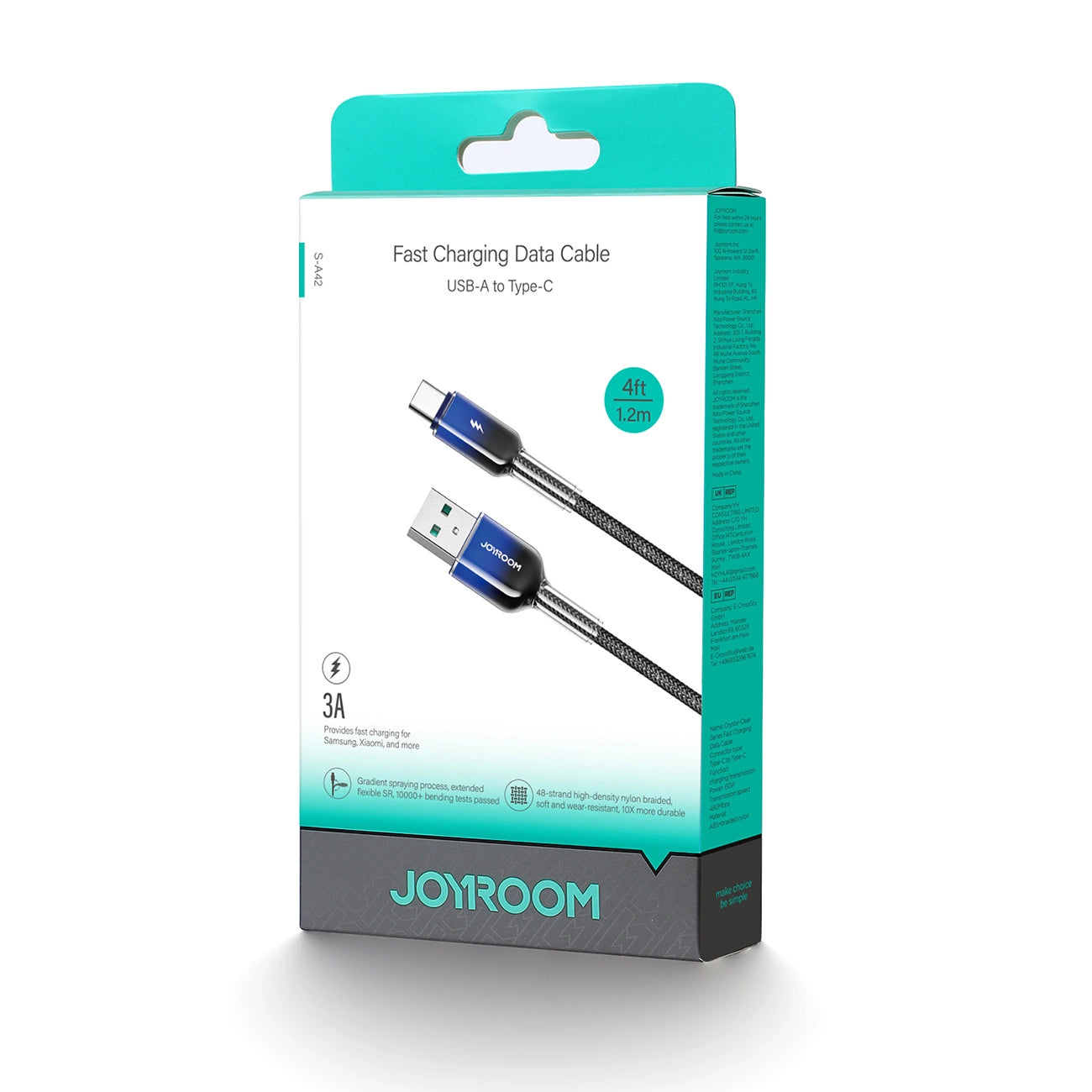 Joyroom S-A42 Crystal-Clear Series 3A USB-A - USB-C cable 1.2m - black_11