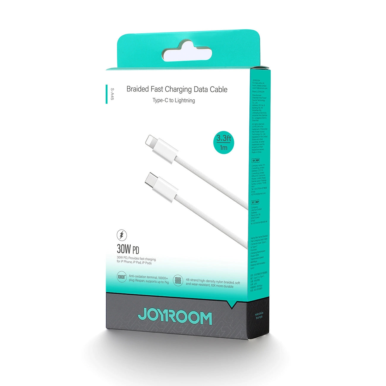 Cable USB-C do Lightning Joyroom S-A45 Ben 30W 1m (biały)_2