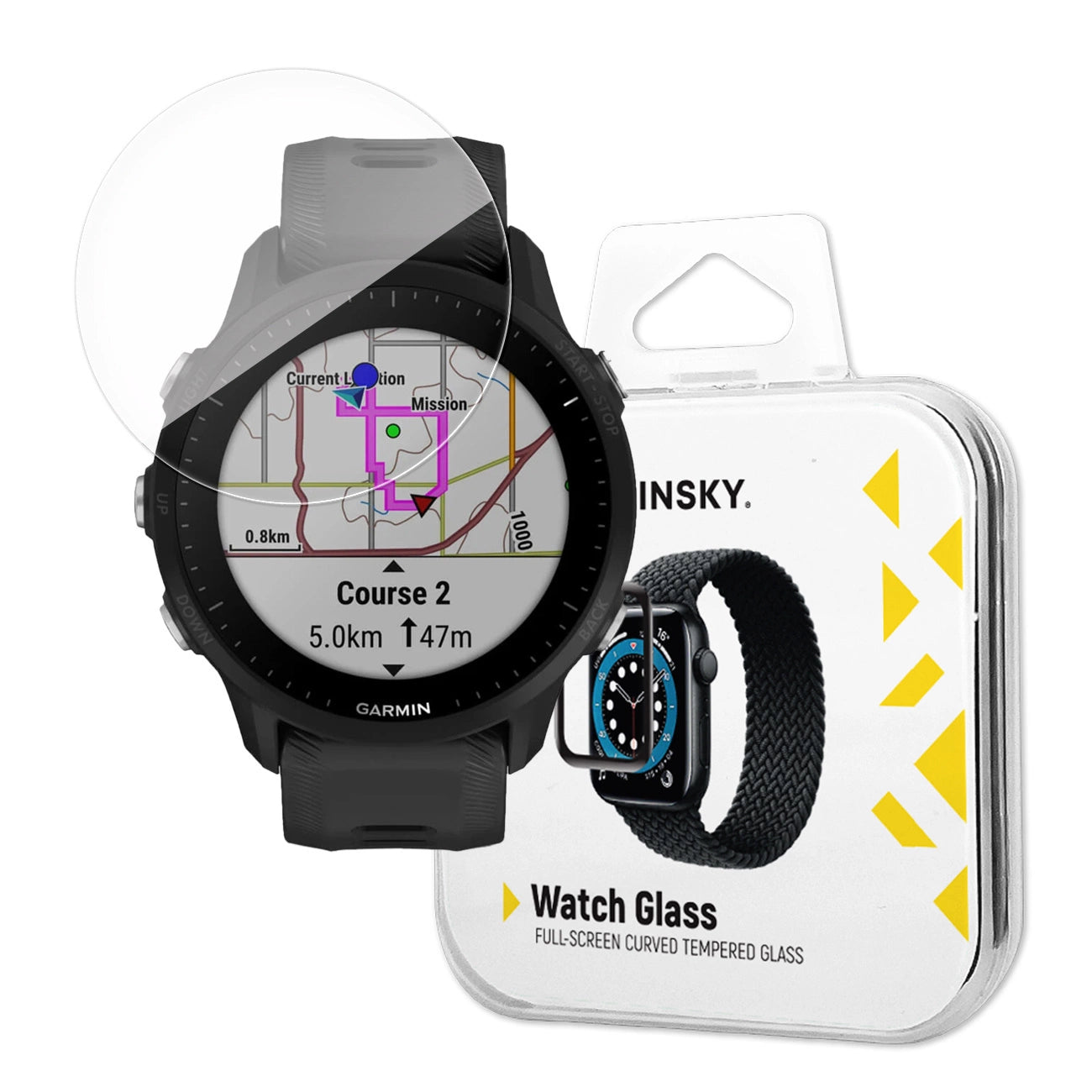 Wozinsky Full Glue Tempered Glass for Garmin Forerunner 965 (2 pcs.)_0