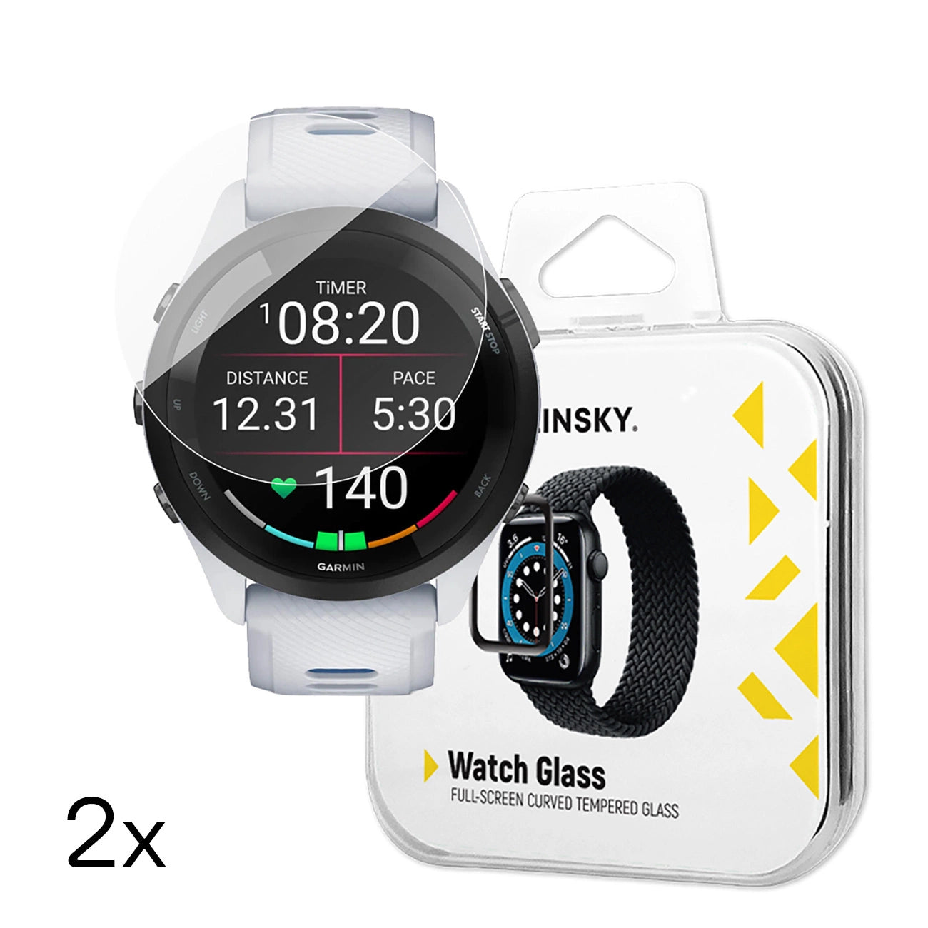 Wozinsky Full Glue Tempered Glass for Garmin Forerunner 265S 46mm (2 pcs.)_0