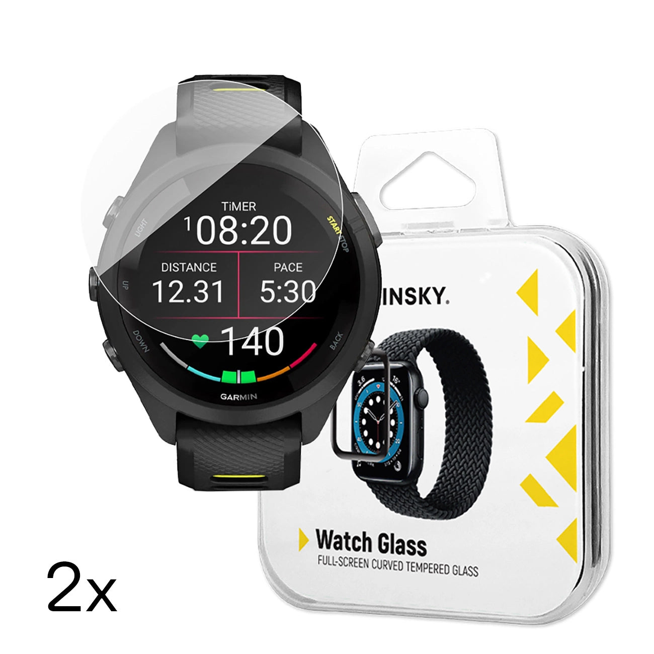 Wozinsky Full Glue Tempered Glass for Garmin Forerunner 265s 42mm (2 pcs.)_0