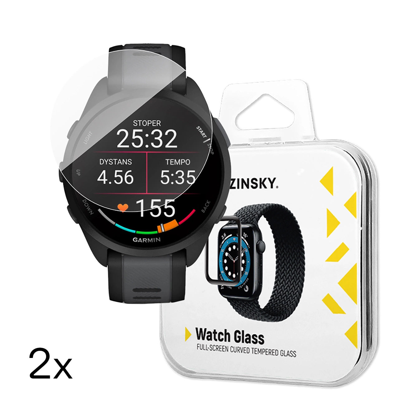 Wozinsky Full Glue Tempered Glass for Garmin Forerunner 165 (2 pcs.)_0