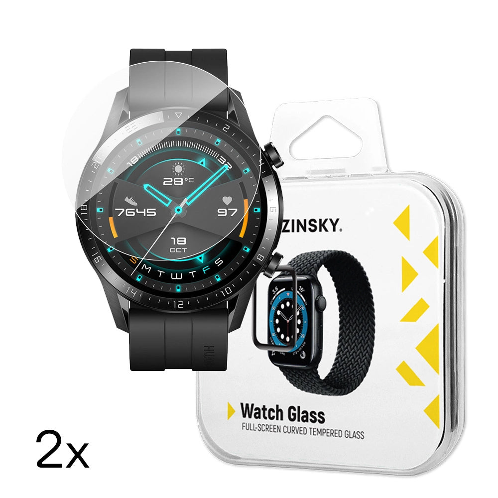 Wozinsky Full Glue Tempered Glass for Huawei Watch GT 2 / GT 2 Pro 42mm (2 pcs.)_0