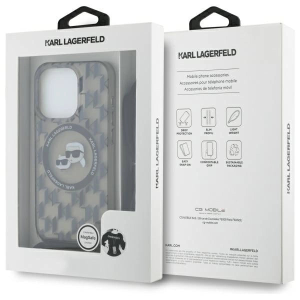 Karl Lagerfeld IML Crossbody Monogram Karl & Choupette Head MagSafe Case for iPhone 16 Pro Max - Black_6