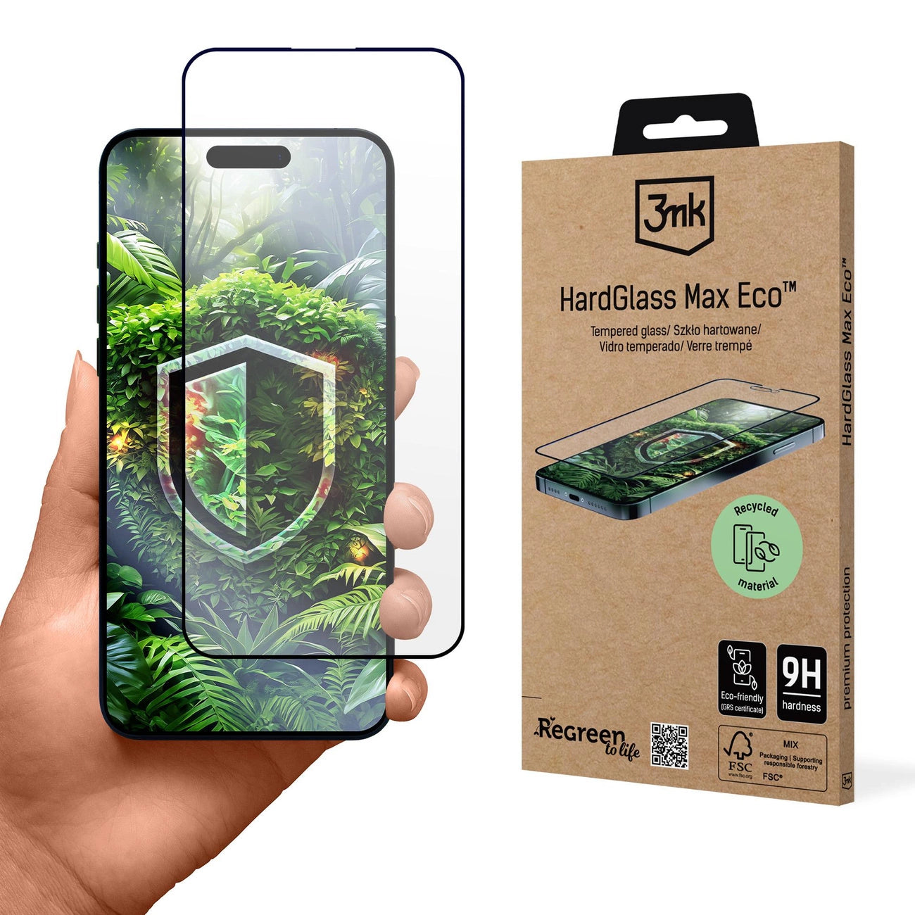 Tempered glass 3mk HardGlass Max Eco for Apple iPhone 15 Pro_0
