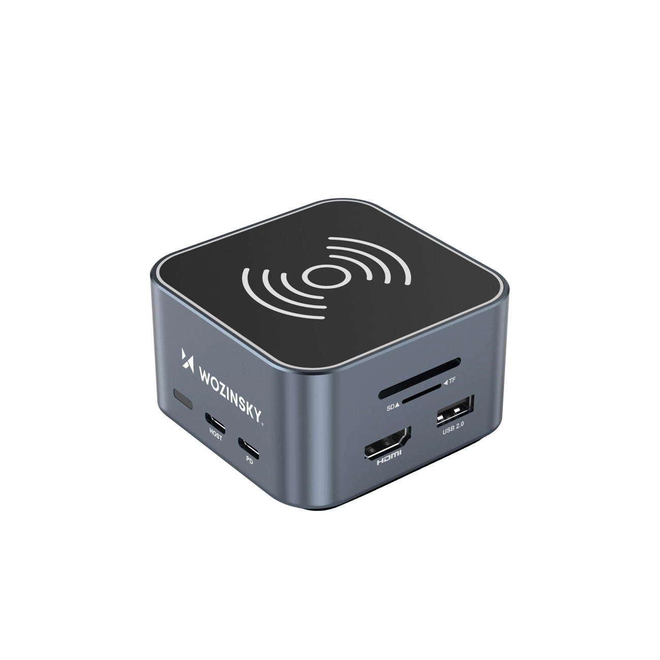 Hub USB-C 12 in 1 Wozinsky WHBC09Y8S multifunctional, with wireless charging function, aluminum, with 15 cm cable - gray_0