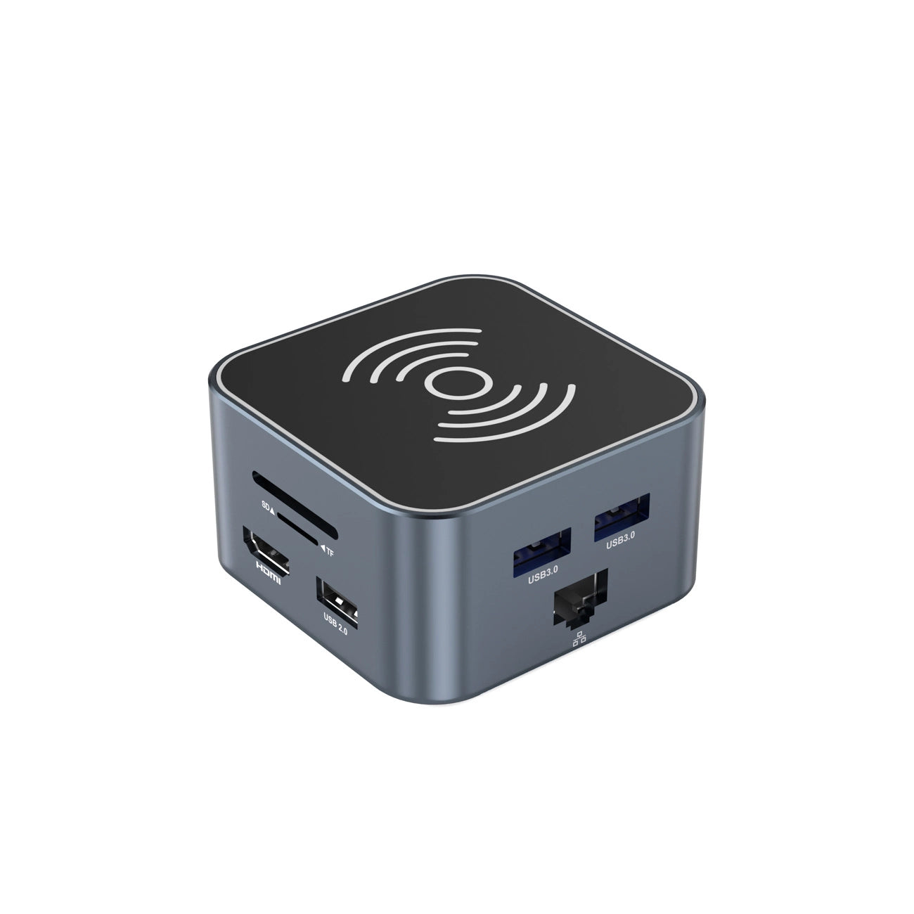 Hub USB-C 12 in 1 Wozinsky WHBC09Y8S multifunctional, with wireless charging function, aluminum, with 15 cm cable - gray_1