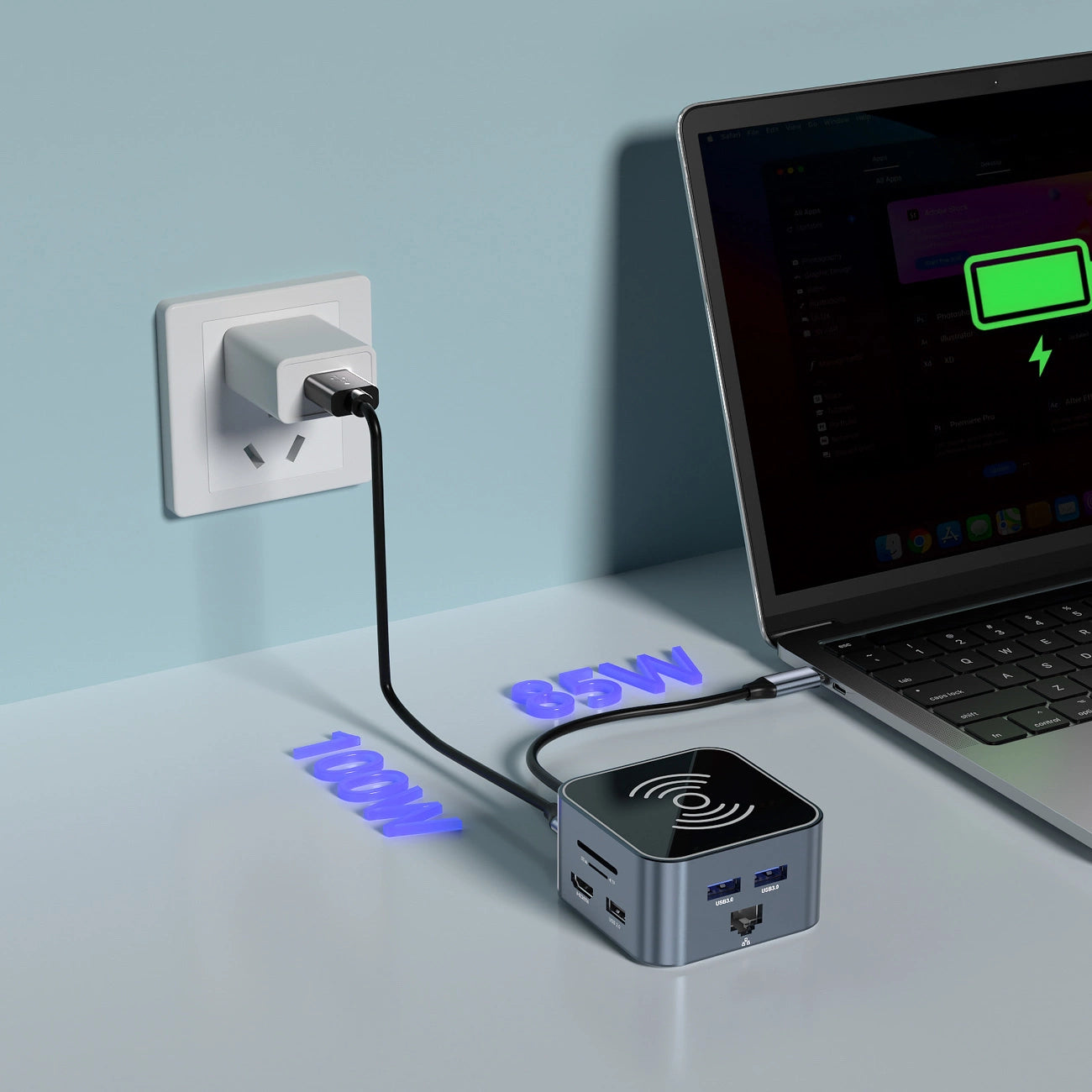 Hub USB-C 12 in 1 Wozinsky WHBC09Y8S multifunctional, with wireless charging function, aluminum, with 15 cm cable - gray_6