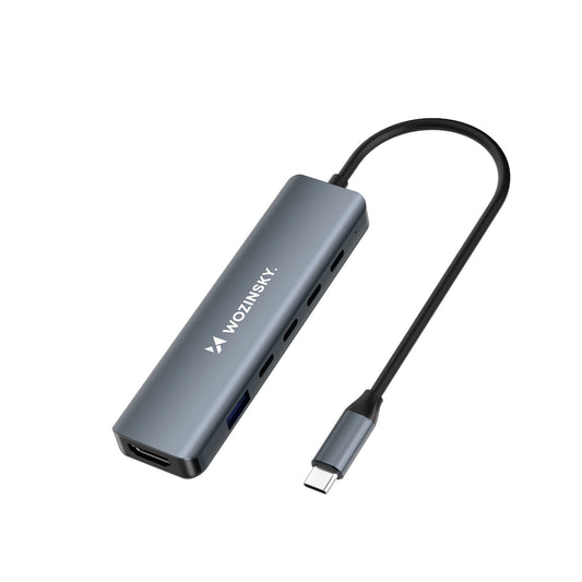 USB-C 6 in 1 Hub Wozinsky WHBC10Y4S Multifunctional, Aluminum, with 25 cm Cable - Gray_0