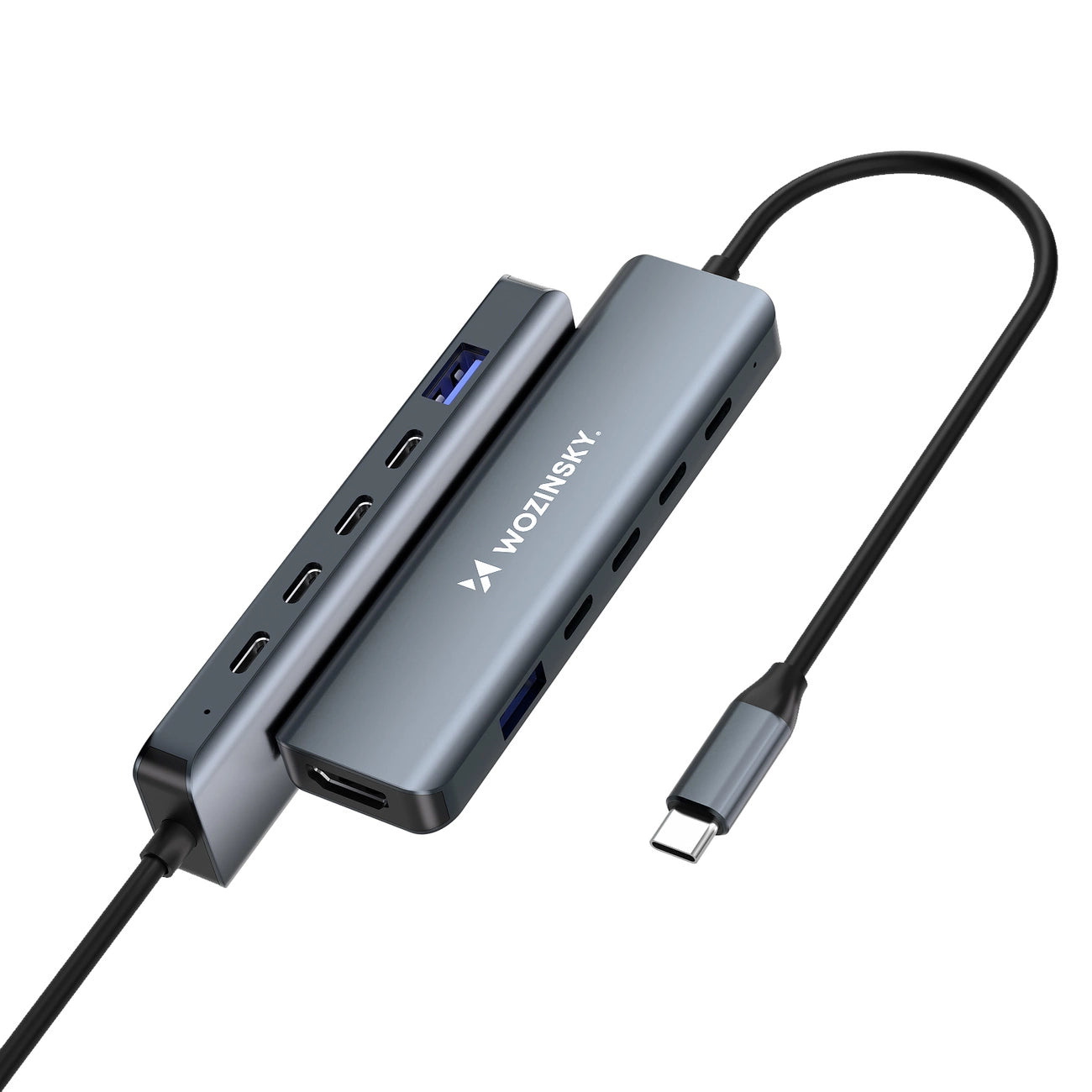 USB-C 6 in 1 Hub Wozinsky WHBC10Y4S Multifunctional, Aluminum, with 25 cm Cable - Gray_1
