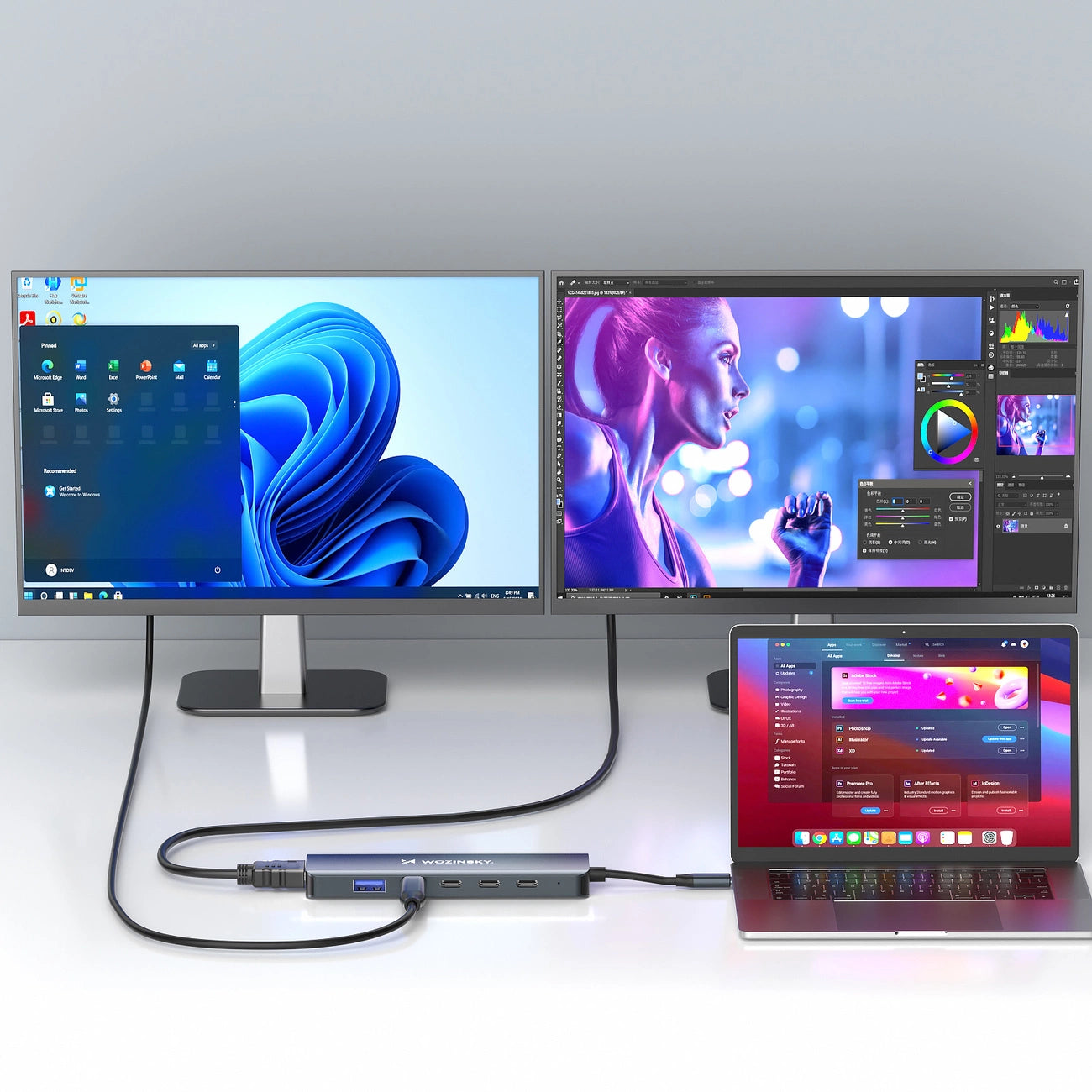 USB-C 6 in 1 Hub Wozinsky WHBC10Y4S Multifunctional, Aluminum, with 25 cm Cable - Gray_3