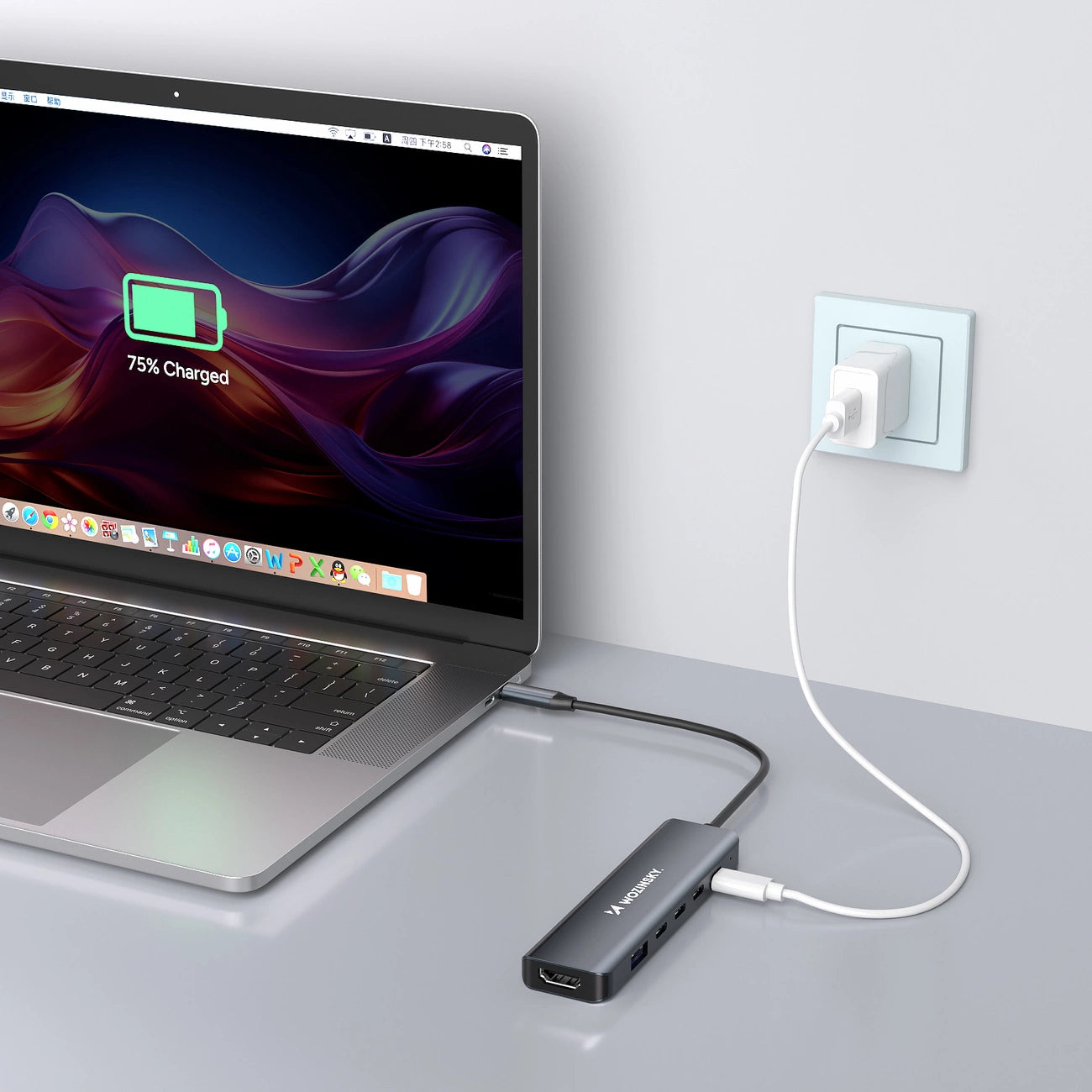 USB-C 6 in 1 Hub Wozinsky WHBC10Y4S Multifunctional, Aluminum, with 25 cm Cable - Gray_4