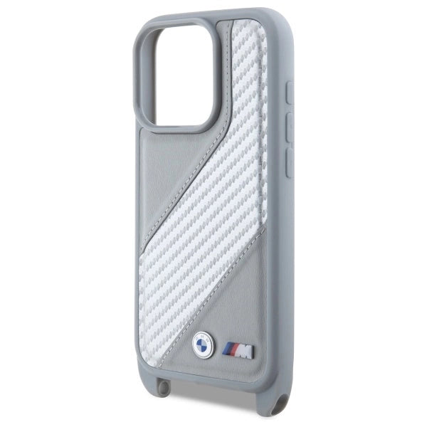 BMW M Edition Carbon Stripe & Strap iPhone 16 Pro Max Case - Gray_4