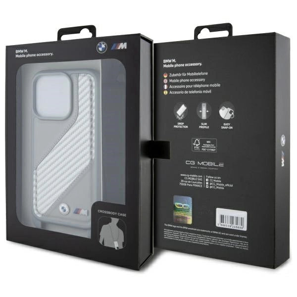 BMW M Edition Carbon Stripe & Strap iPhone 16 Pro Max Case - Gray_6