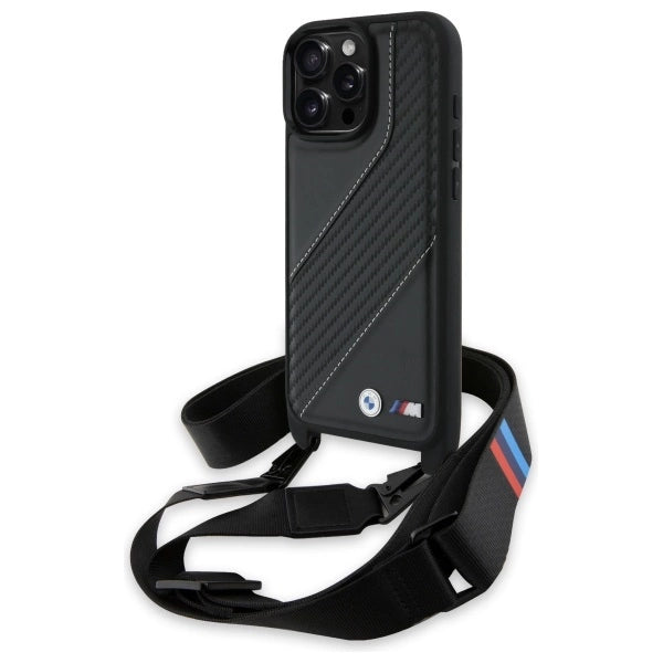 BMW M Edition Carbon Stripe & Strap Case for iPhone 16 Pro Max - Black_0