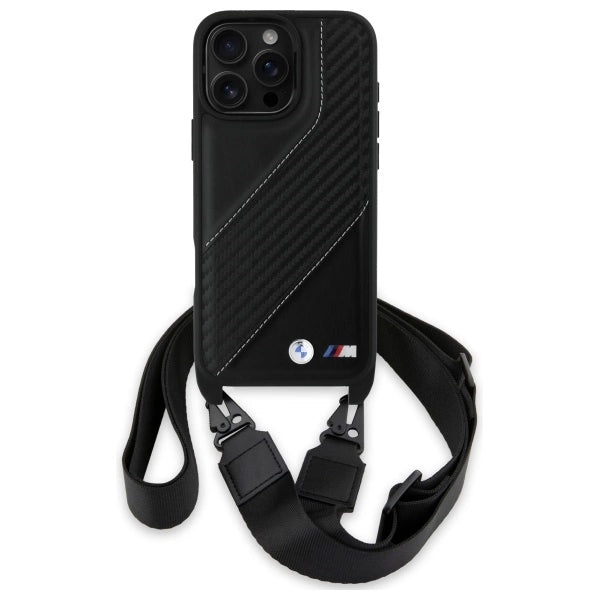 BMW M Edition Carbon Stripe & Strap Case for iPhone 16 Pro Max - Black_1