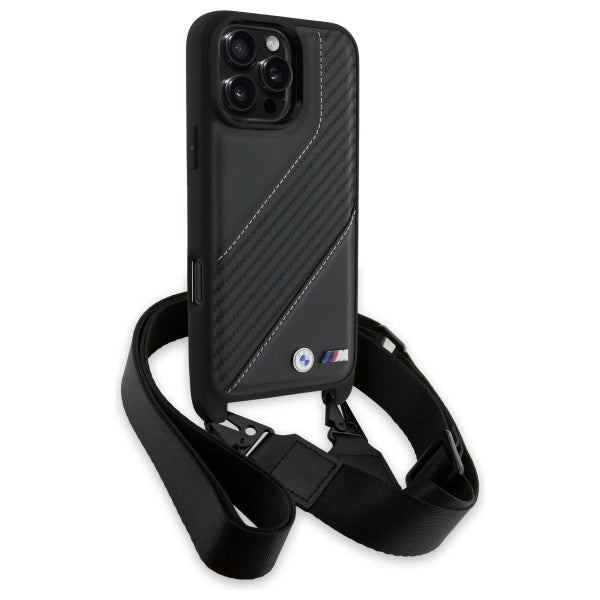 BMW M Edition Carbon Stripe & Strap Case for iPhone 16 Pro Max - Black_2