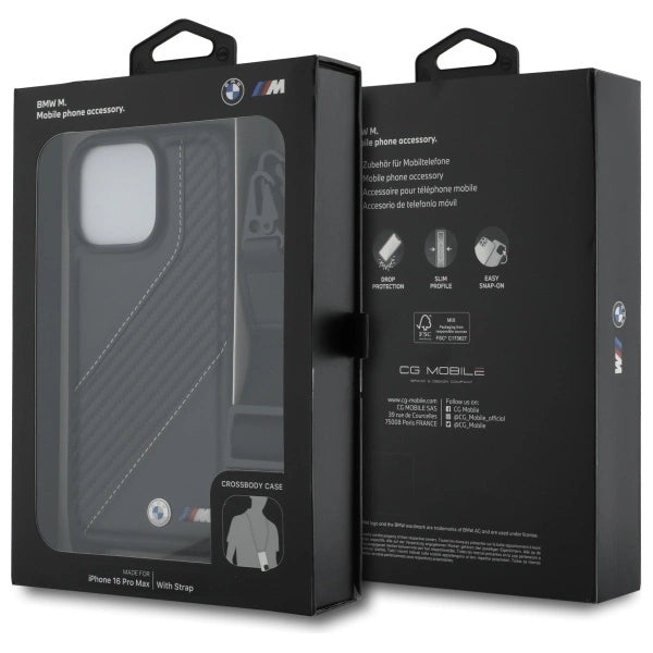 BMW M Edition Carbon Stripe & Strap Case for iPhone 16 Pro Max - Black_6
