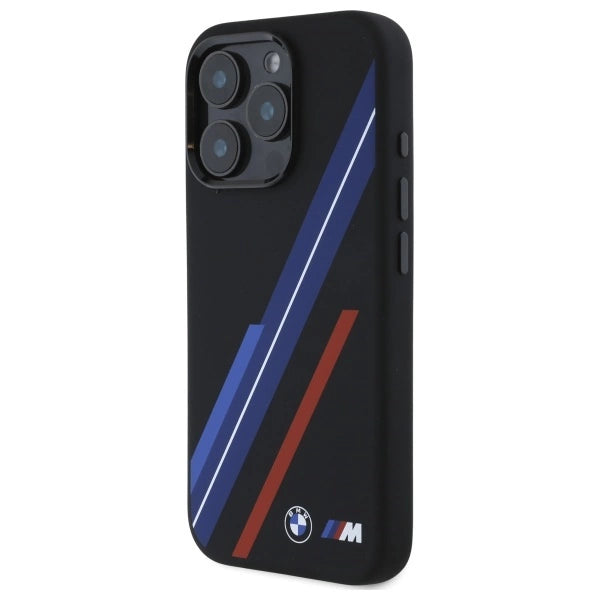 BMW Silicone Random Lines MagSafe iPhone 16 Pro Case - Black_1