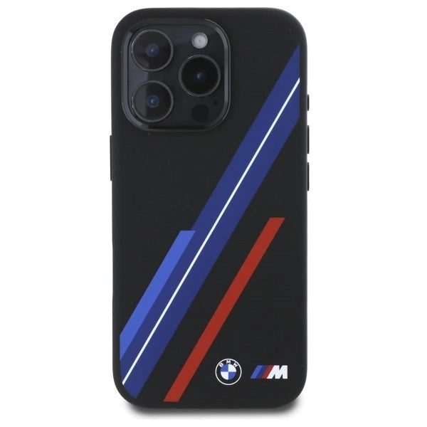 BMW Silicone Random Lines MagSafe iPhone 16 Pro Case - Black_2
