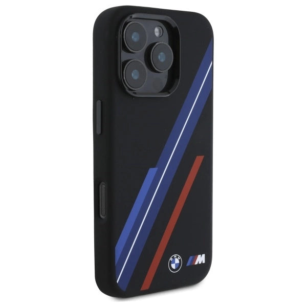 BMW Silicone Random Lines MagSafe iPhone 16 Pro Case - Black_3