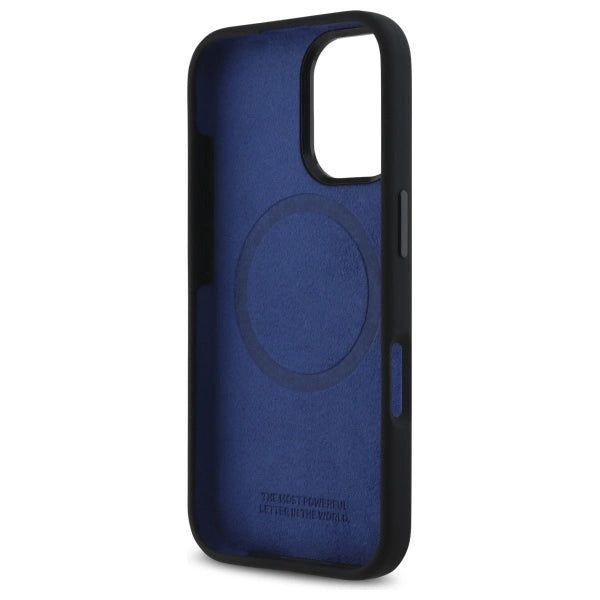 BMW Silicone Hexagon Blue Line MagSafe iPhone 16 Case - Black_6