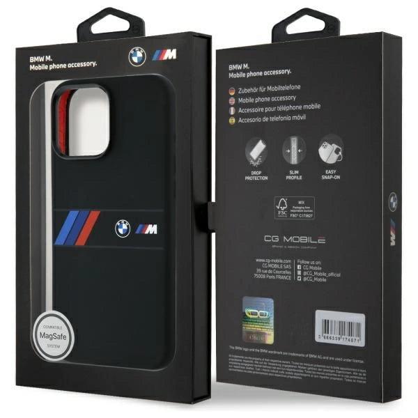 BMW Silicone Middle Stripe MagSafe Case for iPhone 16 Pro Max - Black_7