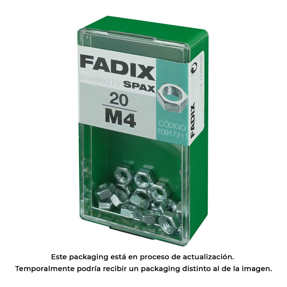 Caixa s 20 unid. porca zinco m 4 fadix_0