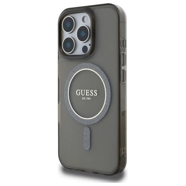 Guess IML Glitter Circle MagSafe case for iPhone 16 Pro - black_1