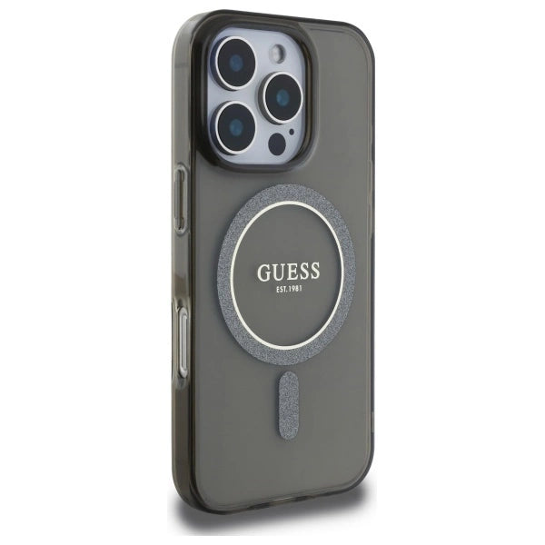 Guess IML Glitter Circle MagSafe case for iPhone 16 Pro - black_3