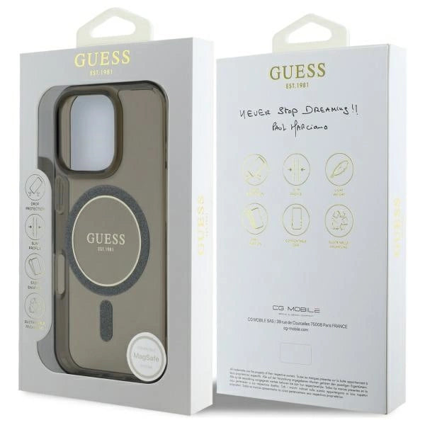 Guess IML Glitter Circle MagSafe case for iPhone 16 Pro - black_7
