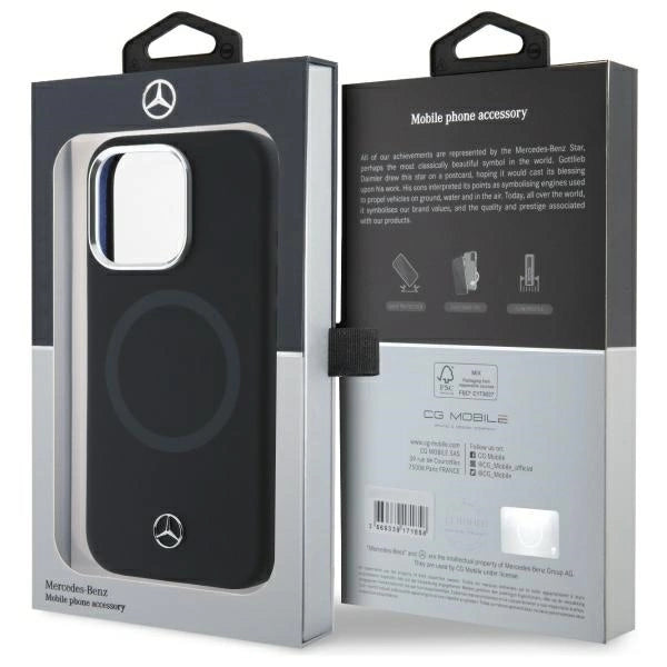 Mercedes Silicone Tonal Logo MagSafe iPhone 16 Pro Max Case - Black_7