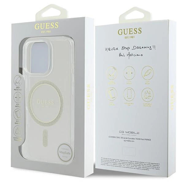 Etui Guess IML Glitter Circle MagSafe na iPhone 16 Pro Max - przezroczyste_7
