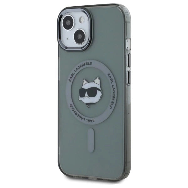 Karl Lagerfeld KLHMP15SHLSCHK iPhone 15 6.1" black/black hardcase IML Metal Choupette Head MagSafe_1