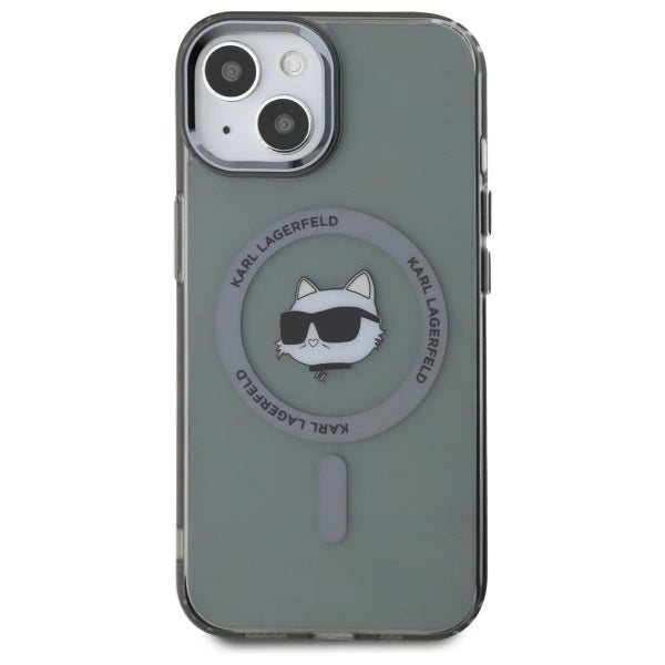 Karl Lagerfeld KLHMP15SHLSCHK iPhone 15 6.1" black/black hardcase IML Metal Choupette Head MagSafe_2