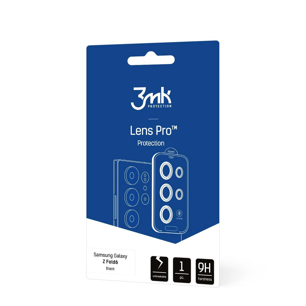 Tempered Glass for Camera Lens 3mk Lens Protection Pro Black for Samsung Galaxy Z Fold 6_0