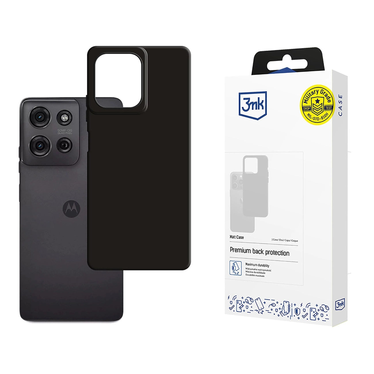 3mk Matt Case for Motorola Moto G75 - Black_0