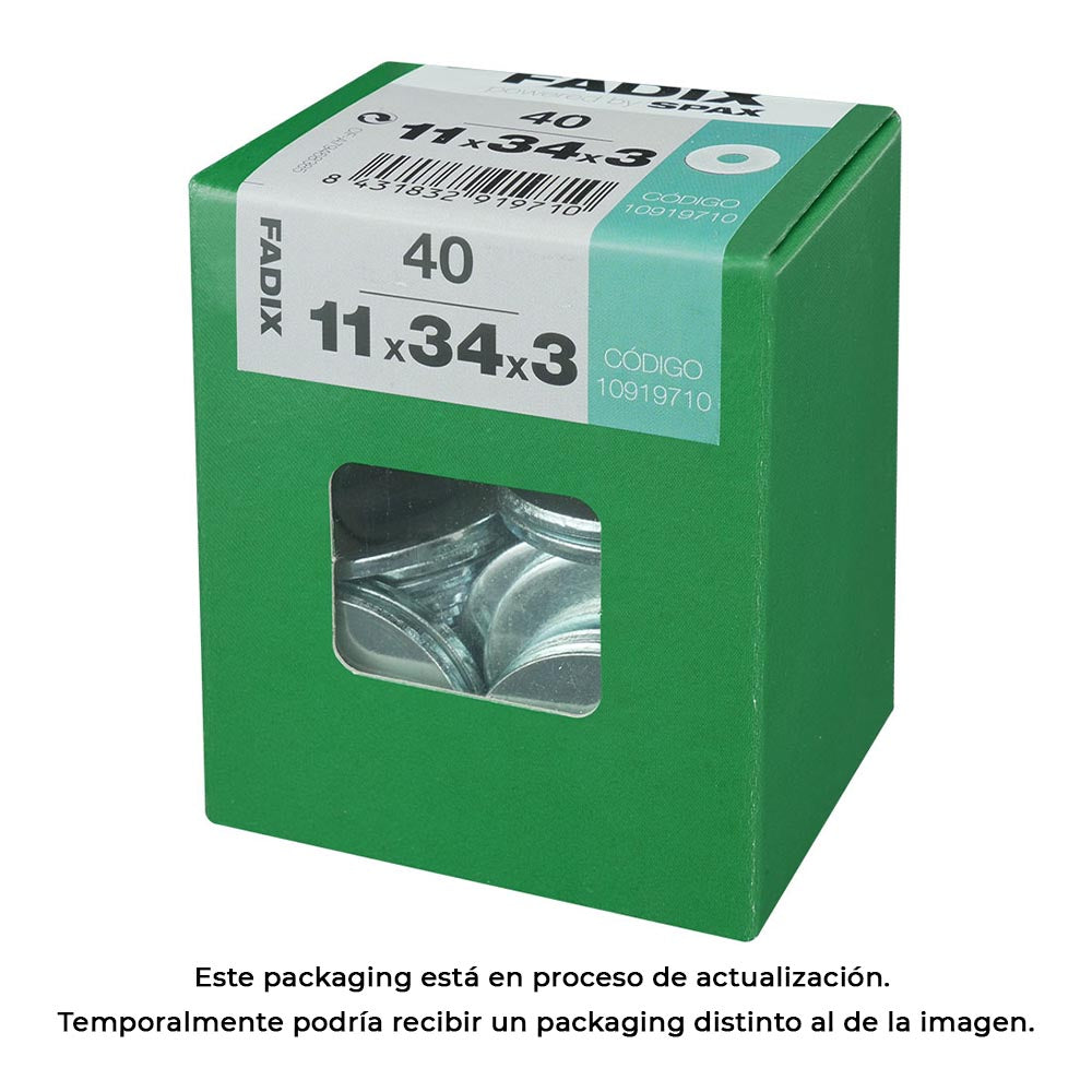 Caixa l 40 unid. anilha larga zinco 11,0x34x3mm fadix_0